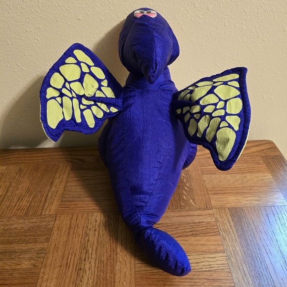 Fisher Price Dino Roar Puffalump Pterodactyl Dinosaur Sound Purple 1992 Stuffed - Picture 1 of 7